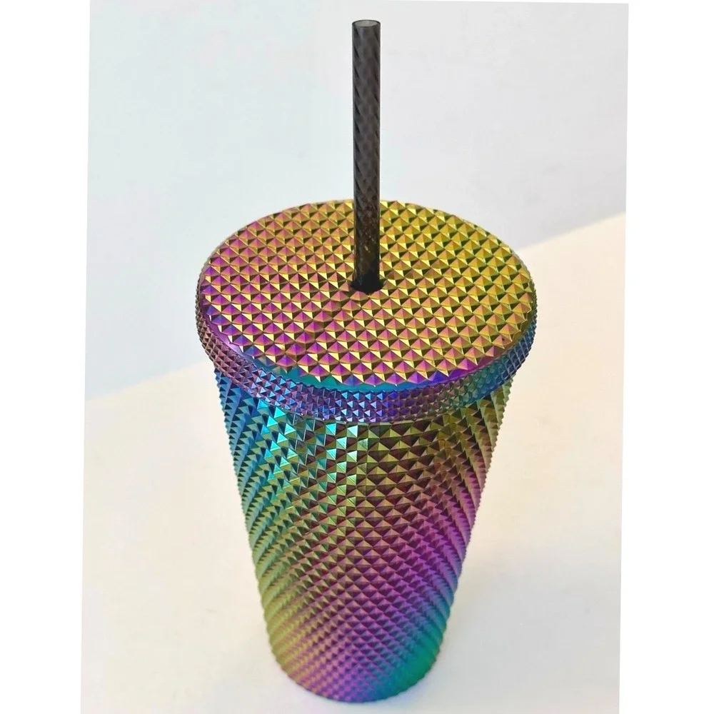Starbucks Oil Slick Rainbow Studded Tumbler 16oz NWT Halloween 2023 Cold Cup